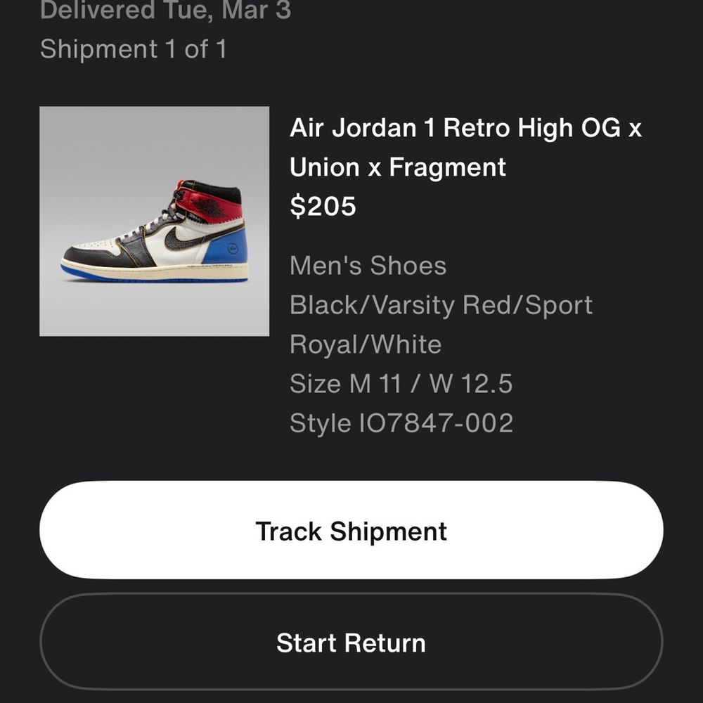 Air Jordan 1 x Union x Fragment ‘Black and Varsity Red’